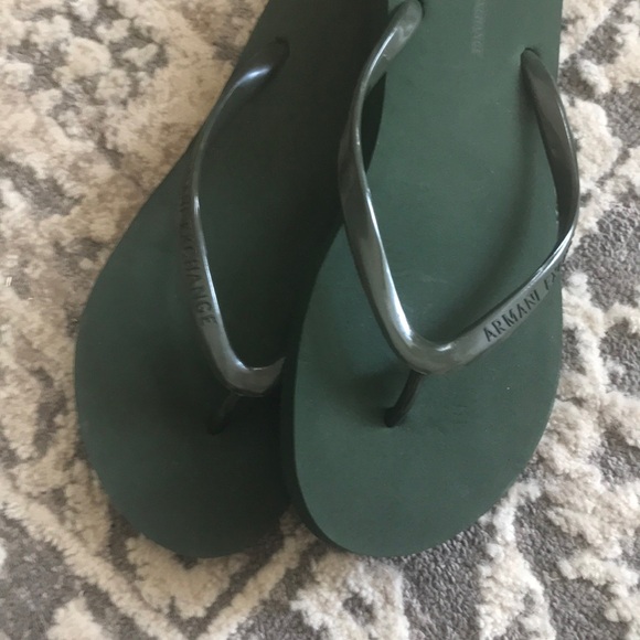 Armani Exchange Green Flip Flops - Picture 9 of 9